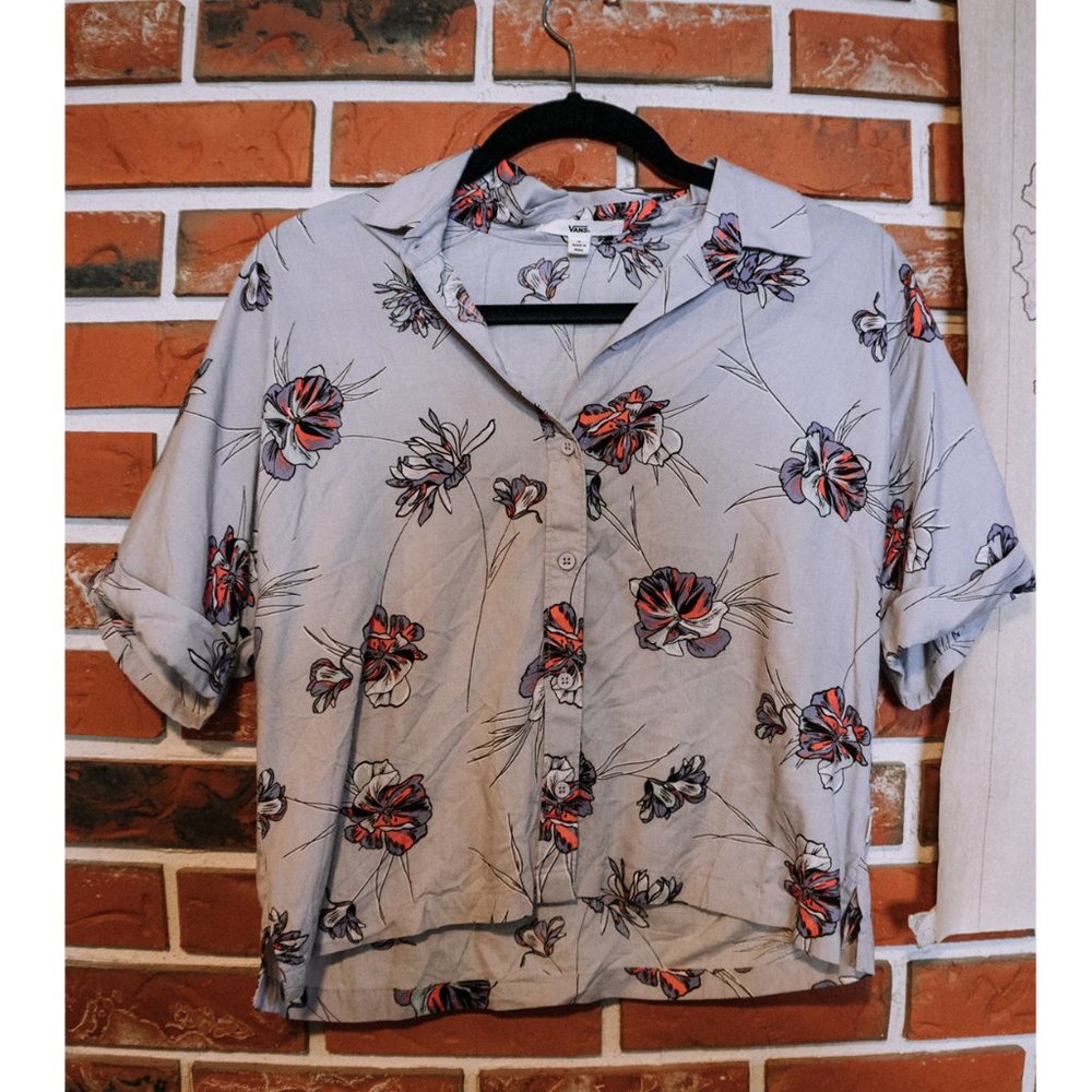 Floral Crop Top Button Up - Vans